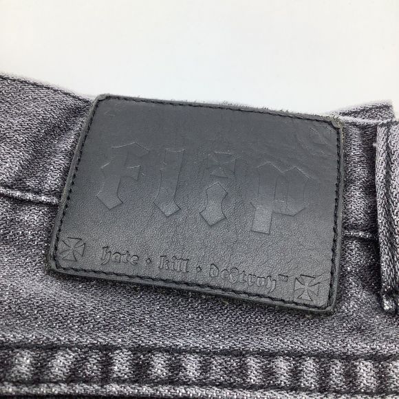 Flip Clothin Mens Button Fly Jeans Black Size 32 x 30 - Picture 4 of 8